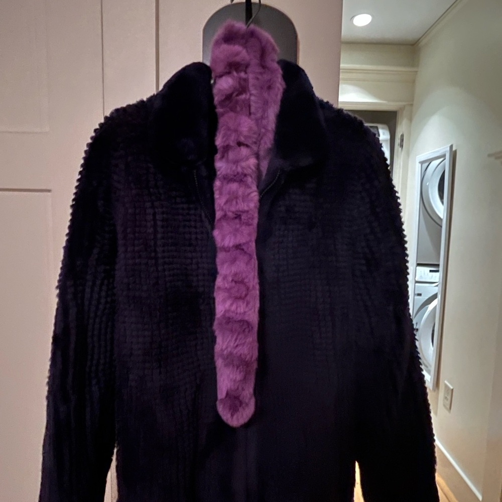 Elegant Purple Faux Fur Women's Jacket